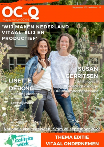 Op de cover van OC-Q Magazine September 2022 -  Lisette de Jong en Susan Gerritsen-Overakker